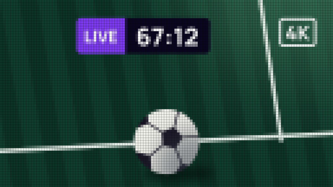 The patch at 4K: the match clock reads 67:12 and the seams of the ball stay sharp